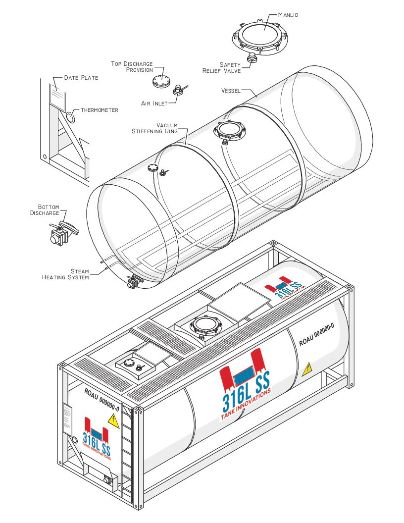 ISO Tank CAD drawing